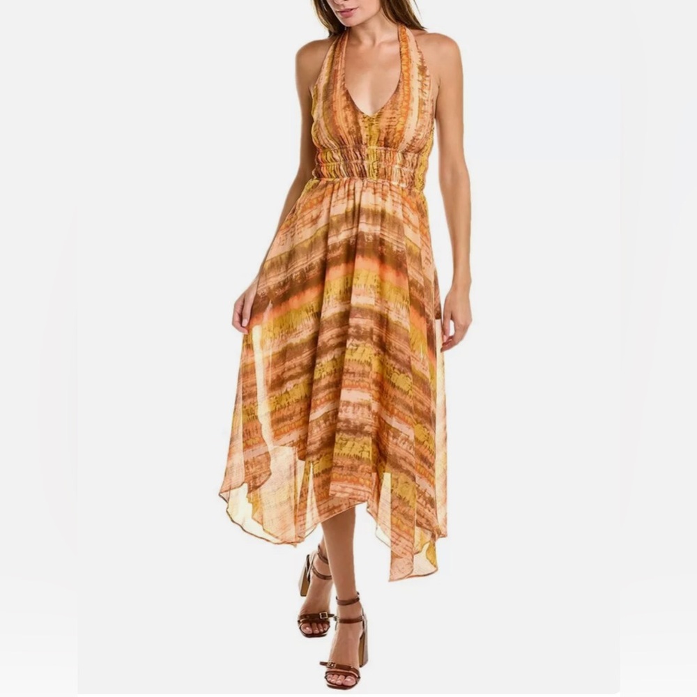 NWT Taylor Serena Waist-Detail Sleeveless A- Line Dress